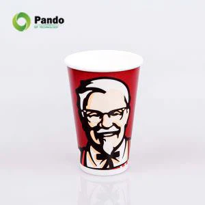 Vaso de papel desechable para bebidas frías de pared simple
