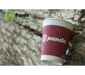 Tazas de papel onduladas impresas personalizadas para bebidas calientes