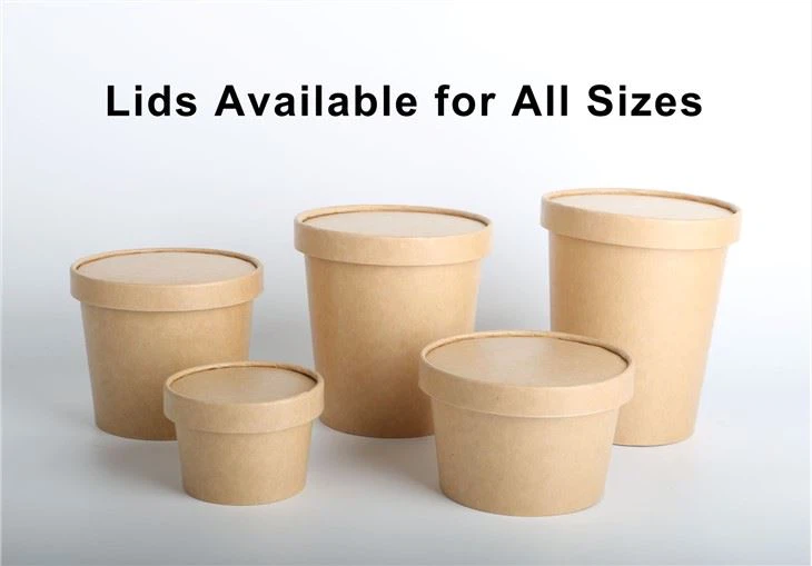 Kraft Paper Ice Cream Containers With Lids